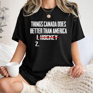 Things Canada Does Better Than America Hockey Funny T-Shirt
